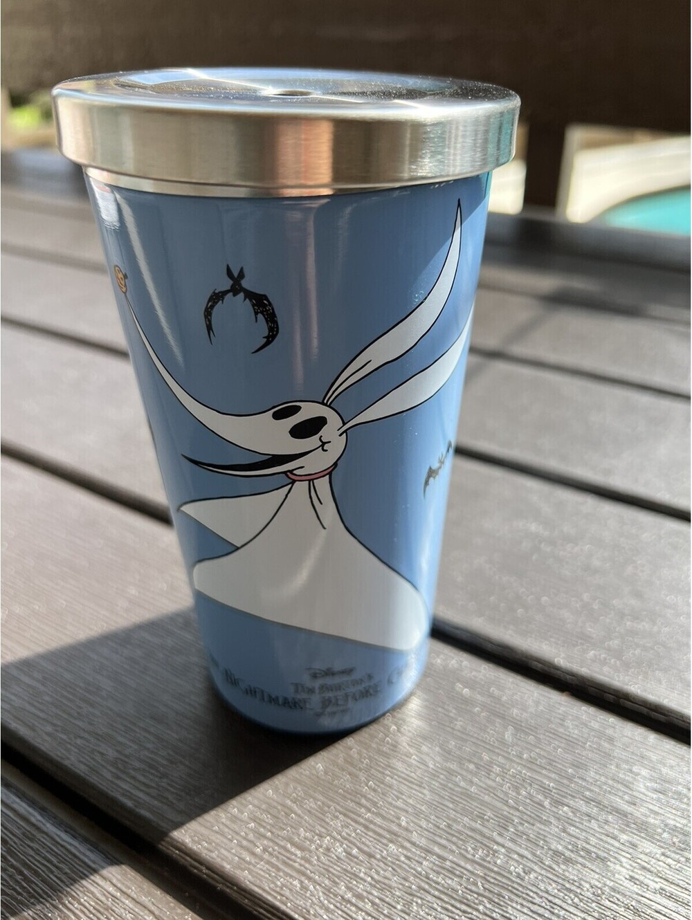 Tim Burton Nightmare Before Christmas Disney Travel Mug Cup Blue Zero 12oz